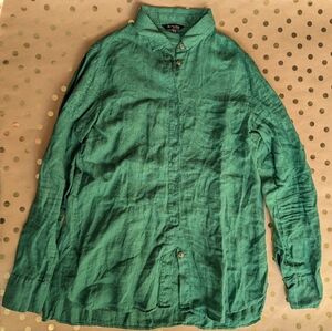 Massimo Dutti Linen Women's Light Green Button-Up Shirt